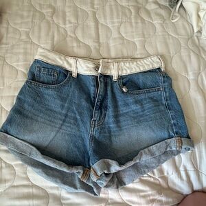 PacSun Blue and White Jean Shorts